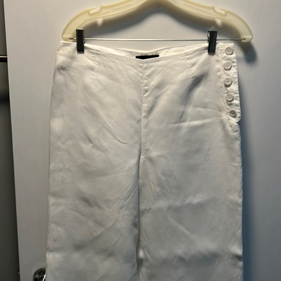 Talbots lined white linen pants - Picture 1 of 3